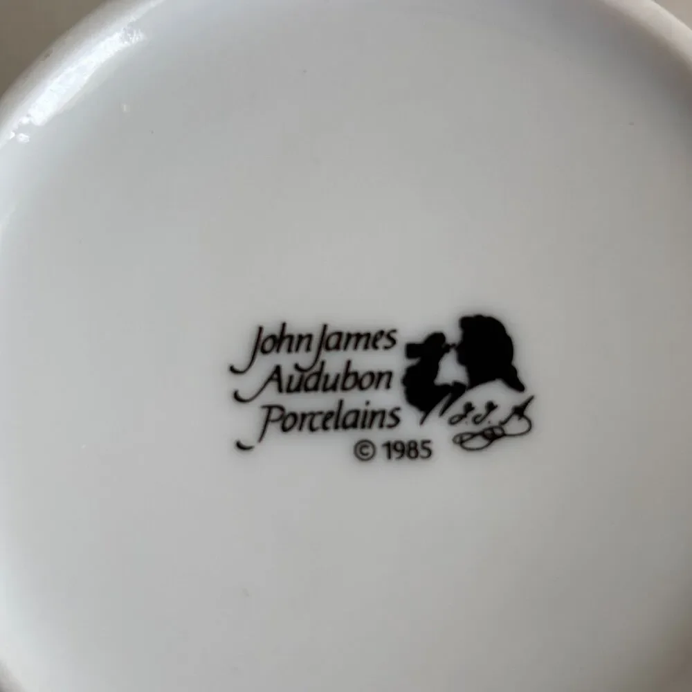 John James Audubon Blue Jay Mug 1985 Porcelain Bird Coffee Tea Cup Gold Trim